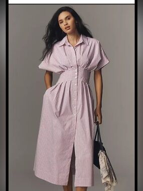 New with tags The Tobie Shirt Dress Exquise Anthropologie size MP lavender maxi